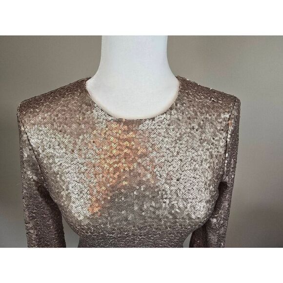 Vince Camuto Dress Size 2 Champagne sequined - Picture 3 of 9